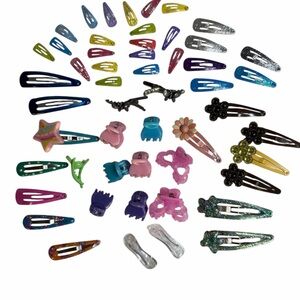 Lot of 52 Colorful Girls Hair Clips